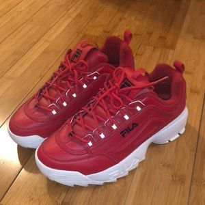 Size 9 1/2 women's FILA red shoes